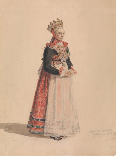 Ingeborg Andresdatter Gulsvik als Braut von Adolph Tidemand